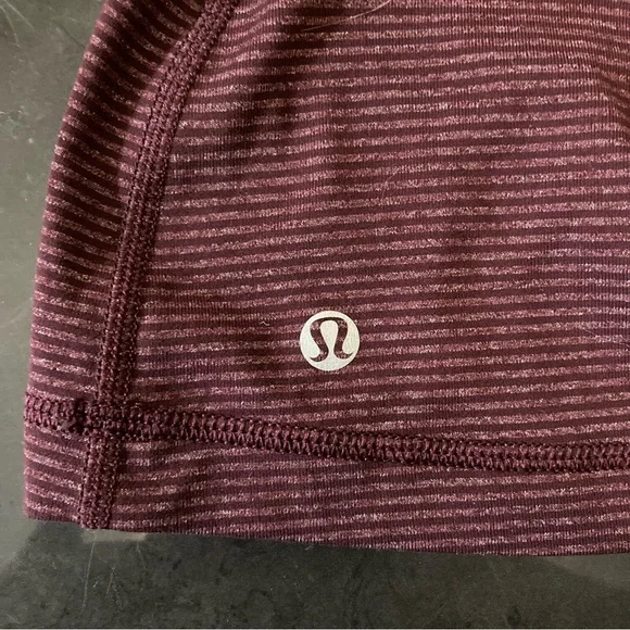 Lululemon Aphrodite Tank Tonka Stripe Bordeaux Drama / Heather’s Bordeaux Size 6 - Picture 5 of 12